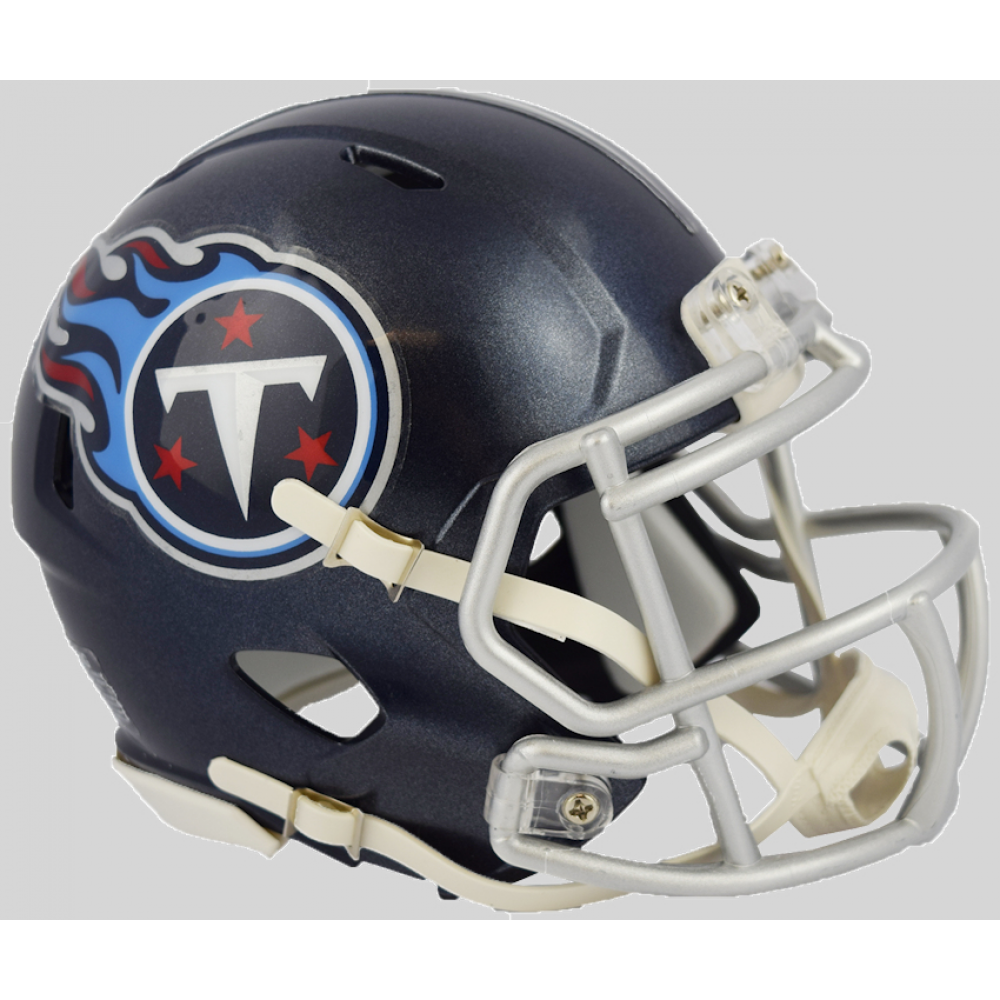 Tennessee Titans 2018-2025 Throwback Riddell Mini Speed Helmet Satin Navy Metallic
