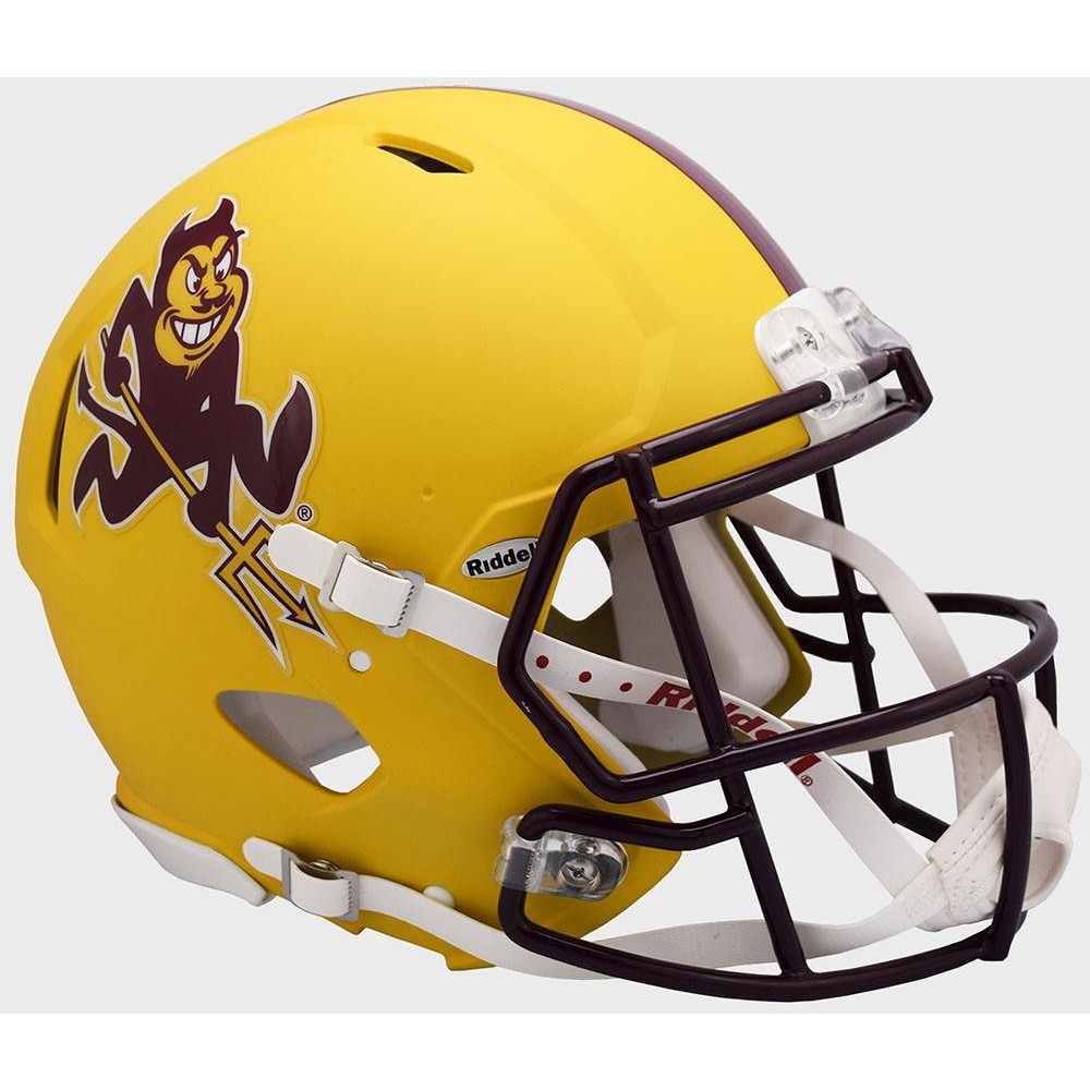 Arizona St Sun Devils 2019 Matte Yellow Sparky Riddell Full Size Authentic Speed Helmet