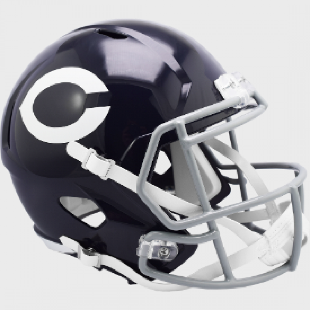 Chicago Bears 1962-1973 Throwback Riddell Full Size Replica Speed Helmet with Gray Facemask with White C