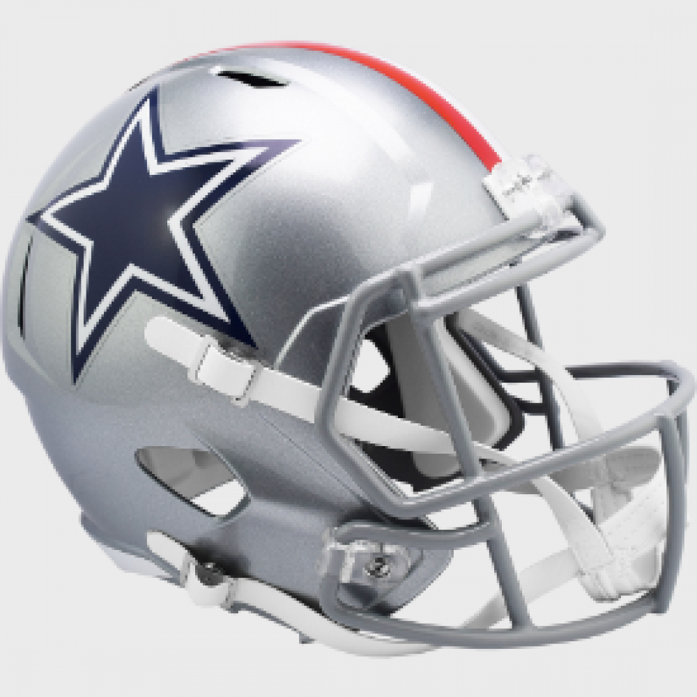 Dallas Cowboys 1976 Throwback On-Field Alternate Riddell Full Size Replica Speed Helmet Red Center Stripe