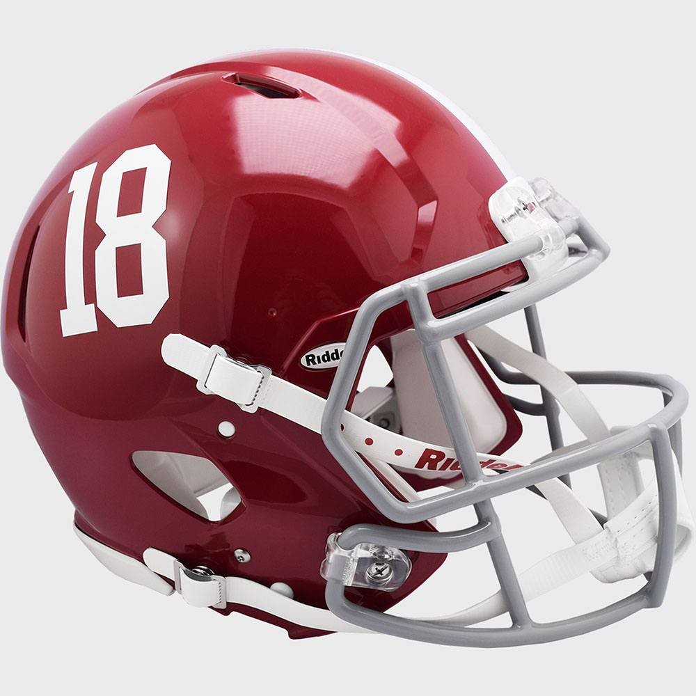 Alabama Crimson Tide #18 Riddell Full Size Authentic Speed Helmet