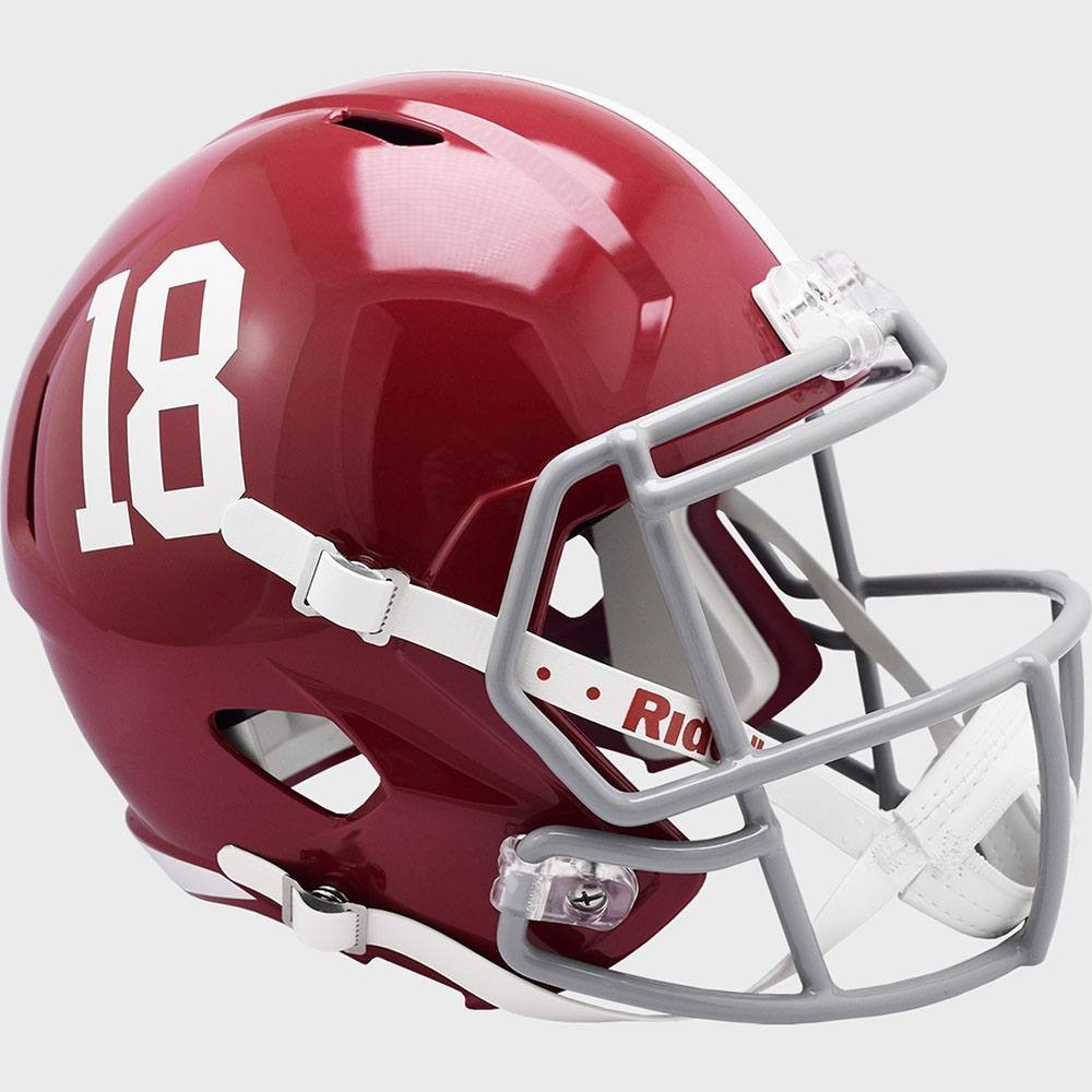 Alabama Crimson Tide #18 Riddell Full Size Replica Speed Helmet