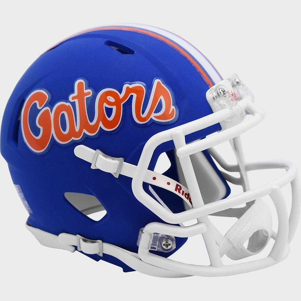 Florida Gators Flat Blue Script New 2021 Riddell Mini Speed Helmet