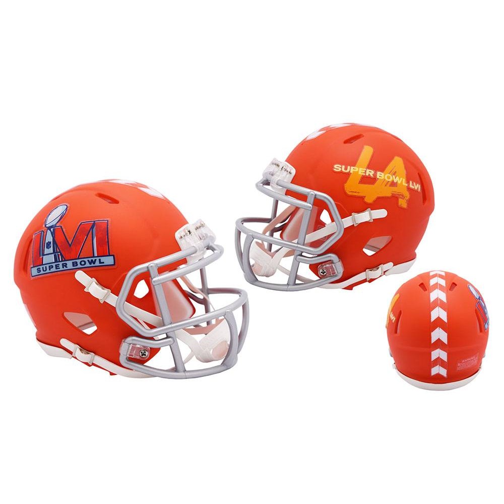 Limited Edition NFL Super Bowl 56 Flat Orange Riddell Full Size Replica Speed Helmet New 2022