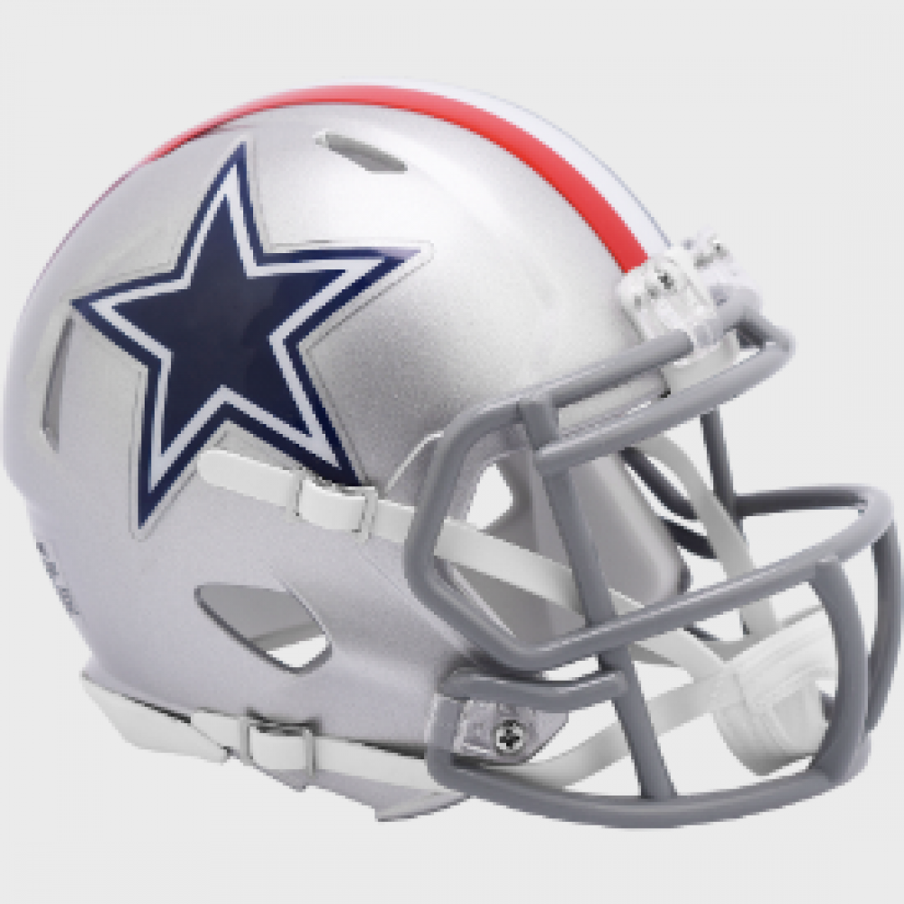 Dallas Cowboys 1976 Throwback On-Field Alternate Riddell Mini Speed Helmet Red Center Stripe