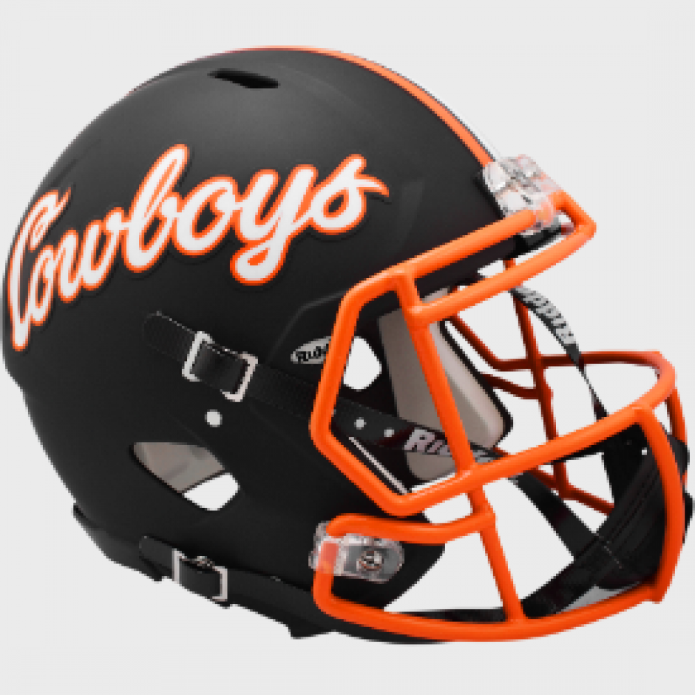 Oklahoma St Cowboys Matte Black Riddell Full Size Authentic Speed Helmet New 2022