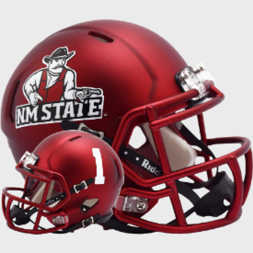 New Mexico St Aggies Anodized Maroon Riddell Mini Speed Helmet New 2023