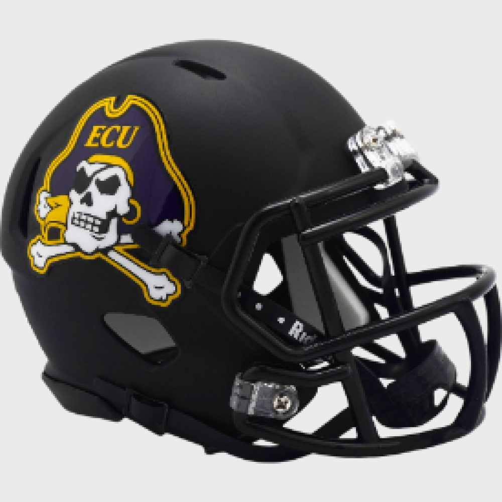 East Carolina Pirates Matte Black Riddell Mini Speed Helmet New 2023