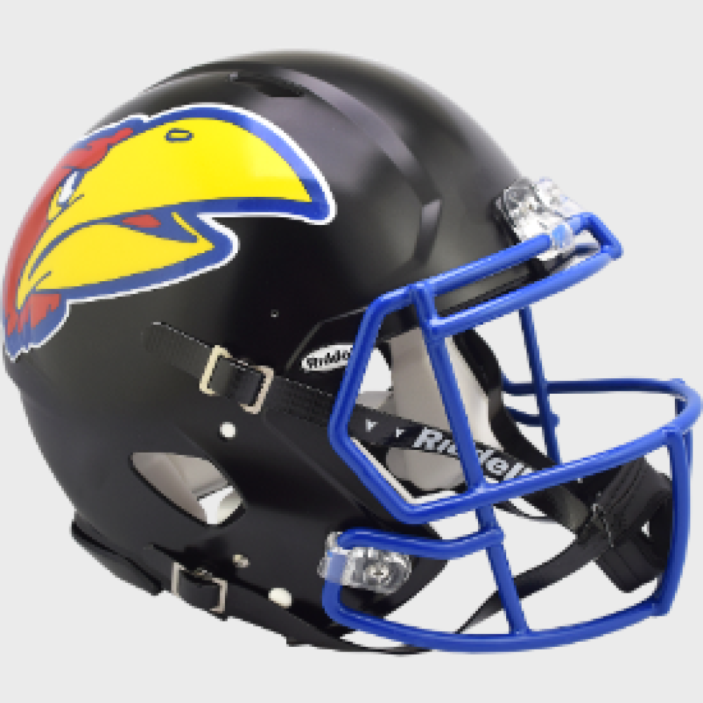 Kansas Jayhawks Black Riddell Full Size Authentic Speed Helmet New 2023