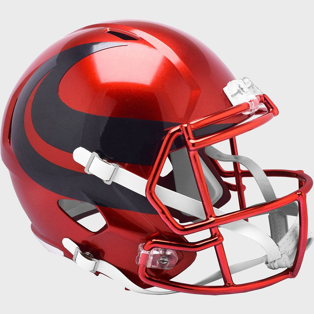 Houston Texans On-Field Alternate Riddell Full Size Replica Speed Helmet ​​Battle Red Shell with Red Chrome Facemask New 2024