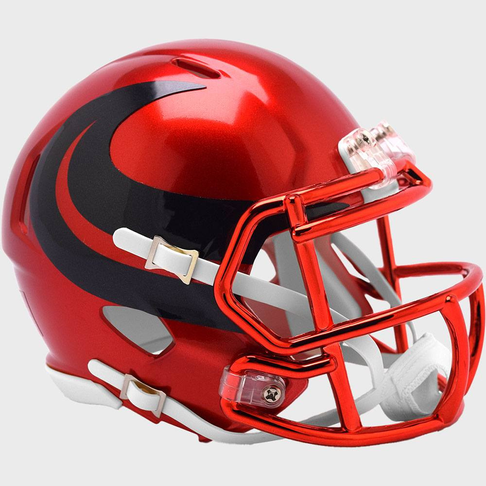 Houston Texans On-Field Alternate Riddell Mini Speed Helmet Battle Red Shell with Red Chrome Facemask New 2024