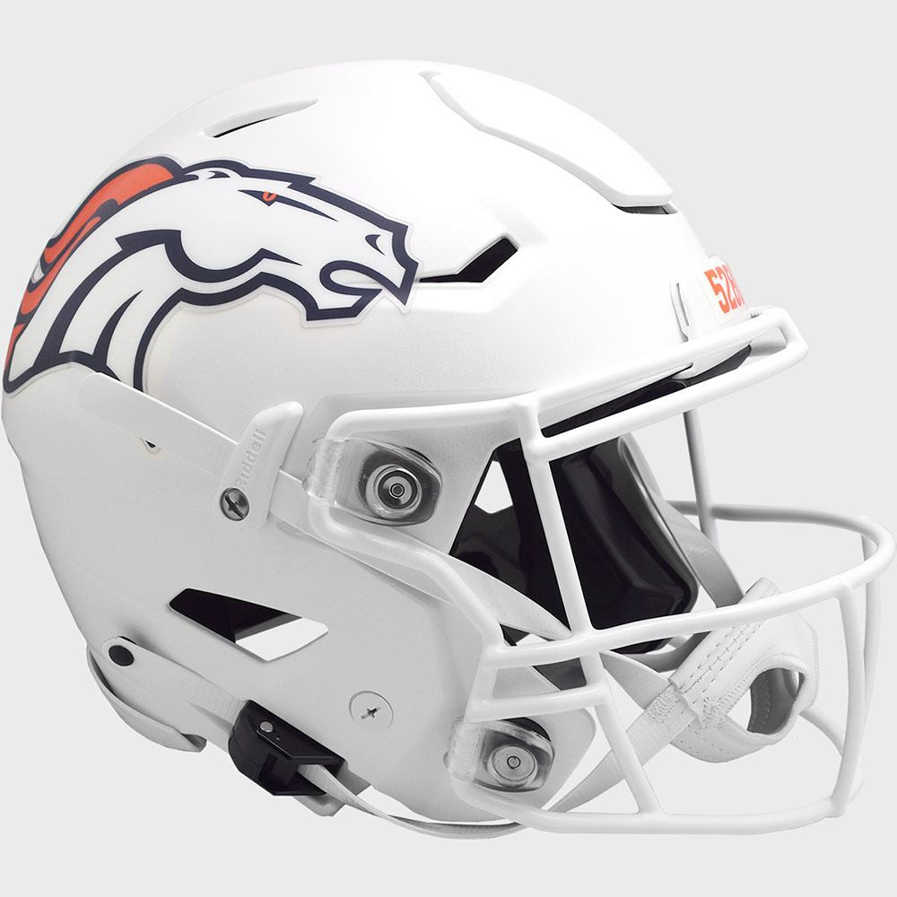 Denver Broncos On-Field Alternate Riddell Full Size Authentic SpeedFlex Helmet White Shell with White Facemask New 2024