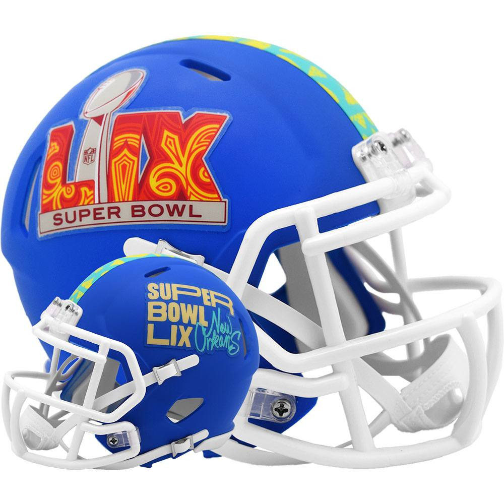 Limited Edition NFL Super Bowl 59 Riddell Mini Speed Helmet Flat Royal Blue Shell New 2025