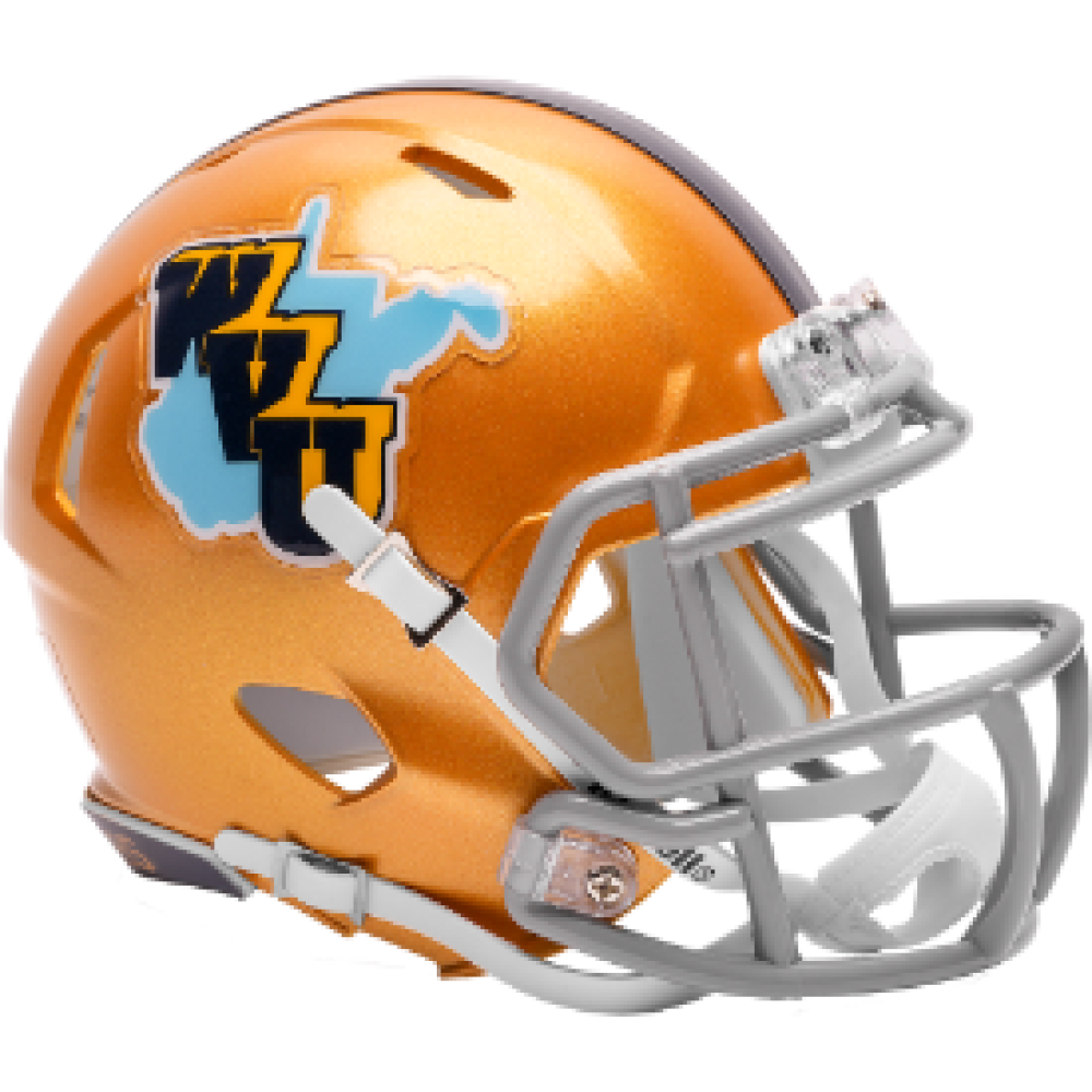 West Virginia Mountaineers Gold Throwback Riddell Mini Speed Helmet New 2025