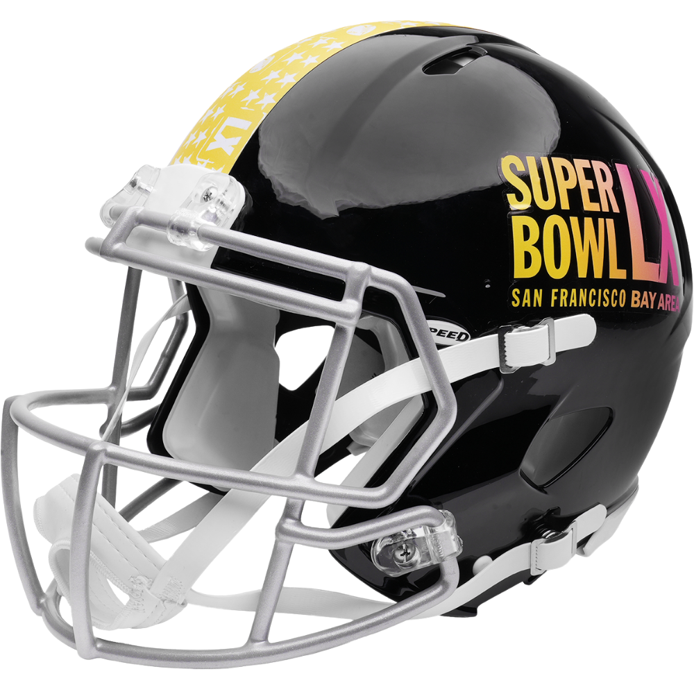 Limited Edition NFL Super Bowl 60 Riddell Full Size Authentic Speed Helmet Black Shell New 2026