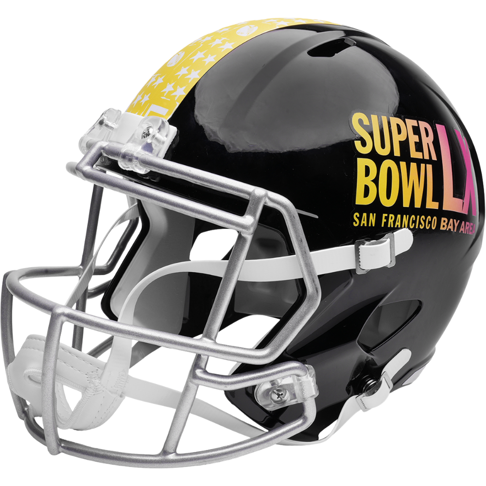 Limited Edition NFL Super Bowl 60 Riddell Full Size Replica Speed Helmet Black Shell New 2026