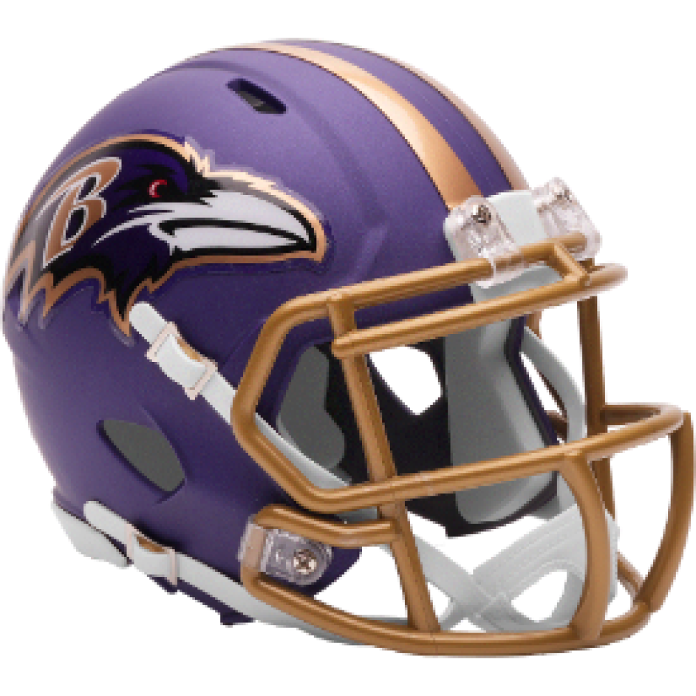 Baltimore Ravens On-Field Alternate Riddell Mini Speed Helmet Purple Rising Flat Purple Metallic Shell New 2026