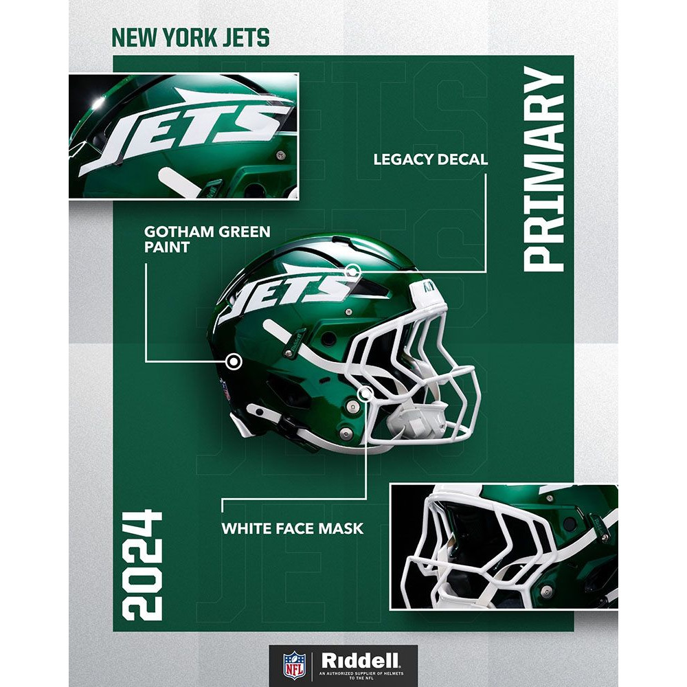 New York Jets Riddell Full Size Authentic Speed Helmet New 2024 Primary