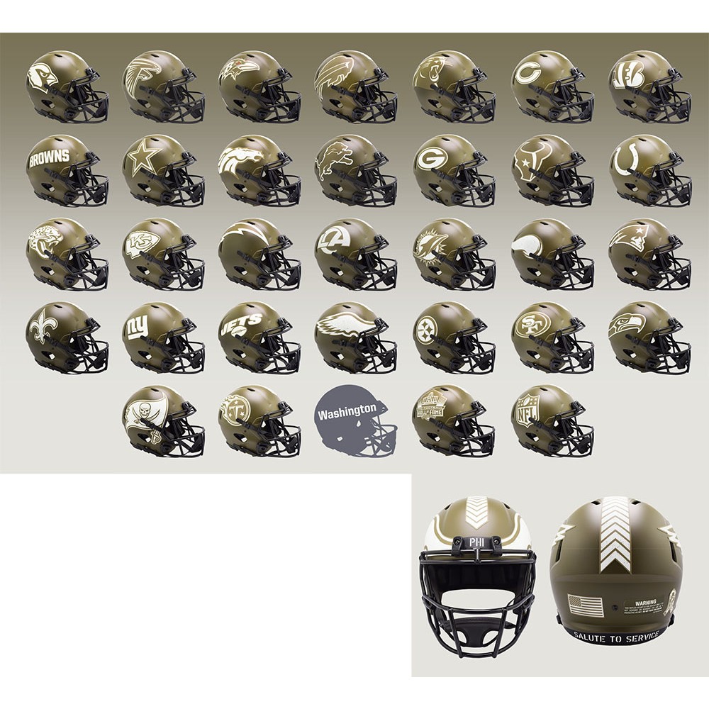 Limited Edition NFL Salute to Service Alternate 2022 Series 1 Riddell Full Size Authentic SpeedFlex Helmets New 2022