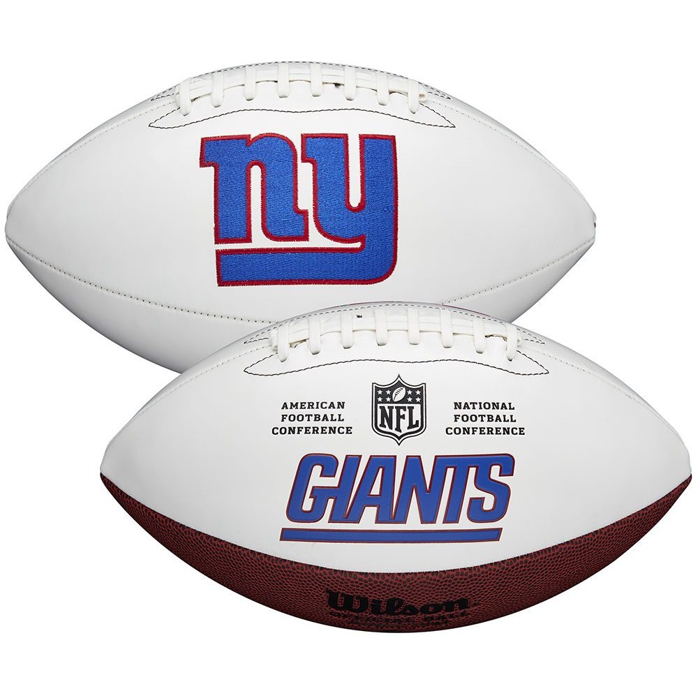 New York Giants White Wilson Official Size Autograph Series Signature Football