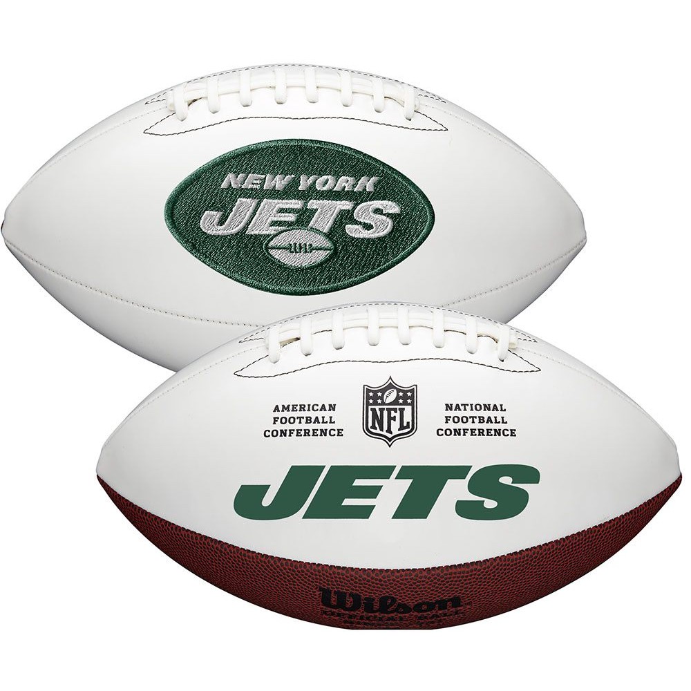 New York Jets White Wilson Official Size Autograph Series Signature Football