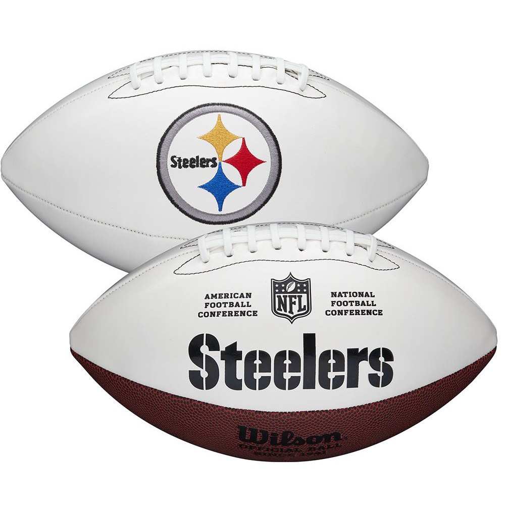 Pittsburgh Steelers White Wilson Official Size Autograph Series Signature Football
