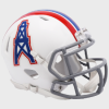 Houston Oilers (Tennessee Titans) 1975-1980 Throwback Riddell Mini Speed Helmet White Shell with Light Gray Facemask