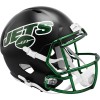 New York Jets On-Field Alternate Riddell Full Size Replica Speed Helmet ​​Stealth Matte Black Shell with Green Chrome Facemask New 2022