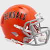 Cincinnati Bengals 1968-1979 Throwback Riddell Mini Speed Helmet Orange Shell with Gray Facemask