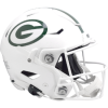 Green Bay Packers On-Field Alternate Riddell Full Size Authentic SpeedFlex Helmet Winter Warning White with Gold Flake Painted Shell with White Facemask New 2024