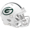 Green Bay Packers On-Field Alternate Riddell Mini Speed Helmet Winter Warning White with Gold Flake Painted Shell with White Facemask New 2024