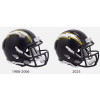 San Diego Chargers 1988-2006 Throwback Helmet vs Los Angeles Chargers 2005 On-Field Alternate Helmet