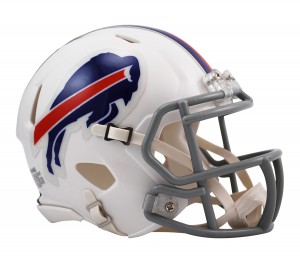 Buffalo Bills 2011-2020 Throwback Riddell Mini Speed Helmet White Shell with Gray Facemask