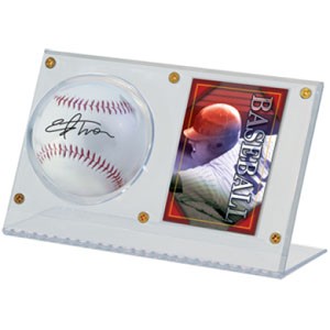 Acrylic Baseball and Card Holder