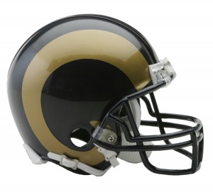 Riddell NFL Saint Louis Rams 2000-2016 Throwback VSR4 Replica Mini Helmet