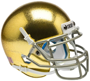 Notre Dame Fighting Irish Chrome Gold Texture with Metallic Faceguard Authentic Mini Helmet