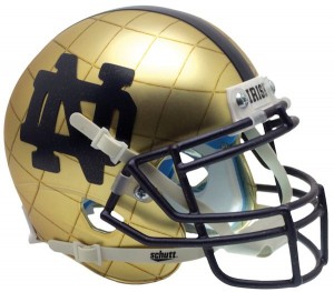 Schutt NCAA Notre Dame Fighting Irish 2014 Throwback Indianapolis Shamrock HydroSkin Authentic XP Mini Helmet