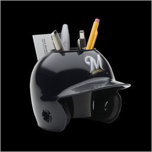 Milwaukee Brewers Authentic Mini Batting Helmet Desk Caddy