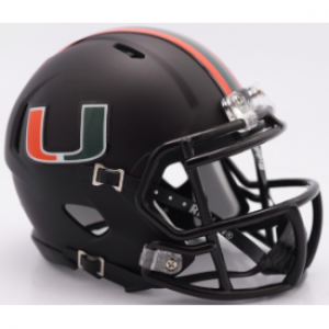 Riddell NCAA Miami Hurricanes 2017 Nights Black Alt Speed Mini Football Helmet