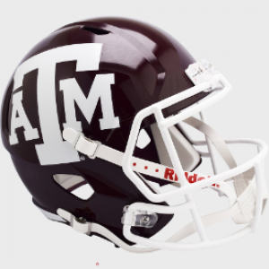 Texas A&M Aggies 2020 White Facemask Riddell Full Size Replica Speed Helmet