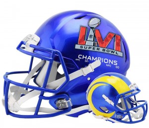 Limited Edition Los Angeles Rams NFL Super Bowl 56 Champions Riddell Mini Speed Helmet New 2022