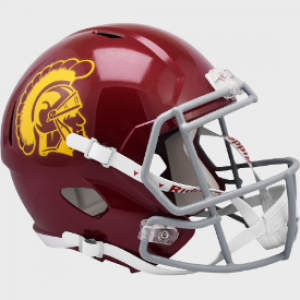 USC Trojans Cardinal Metallic Riddell Full Size Replica Speed Helmet New 2022