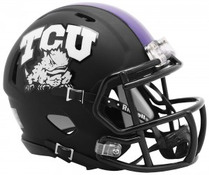 TCU Horned Frogs Matte Black Shell Riddell Full Size Replica Speed Helmet New 2023