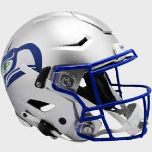 Seattle Seahawks 1983-2001 Throwback On-Field Alternate Riddell Full Size Authentic SpeedFlex Helmet ​​Silver Shell New 2023