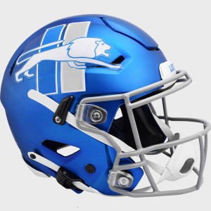 Detroit Lions On-Field Alternate Riddell Full Size Authentic SpeedFlex Helmet Honolulu Blue Shell with Gray Facemask New 2023