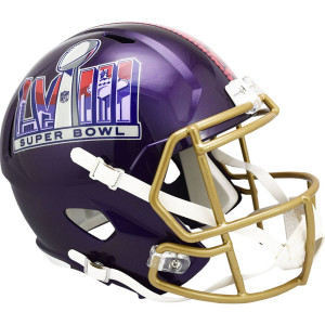 Limited Edition NFL Super Bowl 58 Riddell Full Size Replica Speed Helmet Purple Shell New 2024