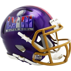 Limited Edition NFL Super Bowl 58 Riddell Mini Speed Helmet Purple Shell New 2024