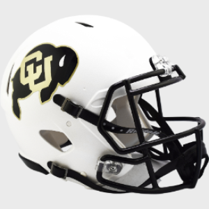 Colorado Buffaloes Matte White Riddell Full Size Authentic Speed Helmet New 2023