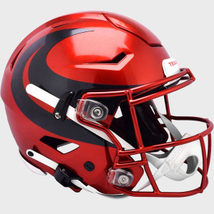 Houston Texans On-Field Alternate Riddell Full Size Authentic SpeedFlex Helmet Battle Red Shell with Red Chrome Facemask New 2024