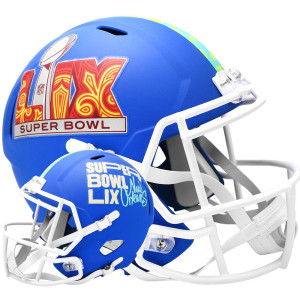 Limited Edition NFL Super Bowl 59 Riddell Full Size Replica Speed Helmet Flat Royal Blue Shell New 2025
